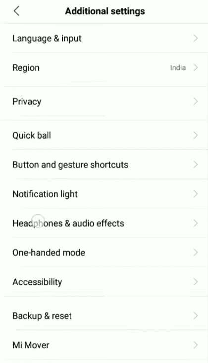 Xiaomi - zusätzliche Einstellungen