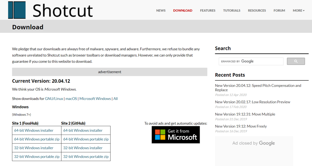 ShotCut-Windowsのビデオ編集ソフトウェア 