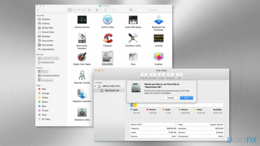 Mac'te Hata Kodu -50'yi düzeltmek için Disk Yardımcı Programını çalıştırın