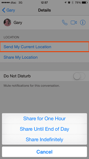 iOS 8 Standort teilen