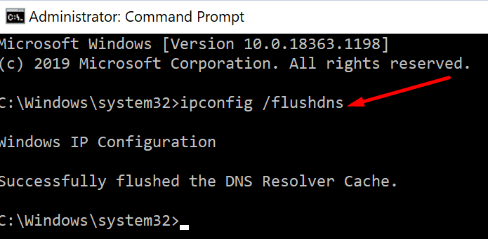 ipconfig flusdns