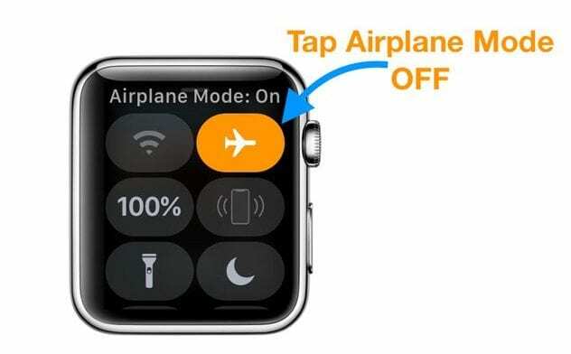 Schakel de vliegtuigmodus uit op Apple Watch