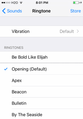 iOS Selectați Ton de apel