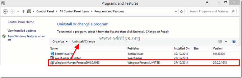 إزالة WindowsManagerProtect