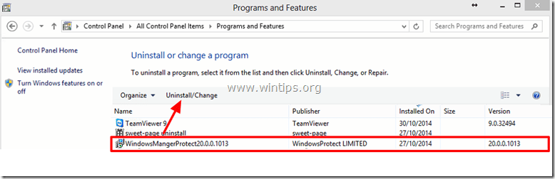 Suppression de WindowsManagerProtect