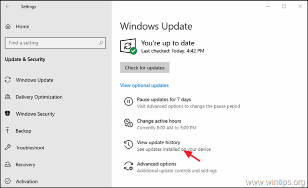 הסר את ההתקנה של עדכון Windows 10