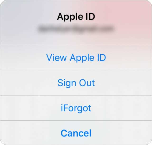 Apple-ID-Abmelden-Schaltfläche in der iTUnes Store-App