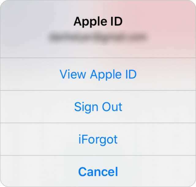 Botón Cerrar sesión de ID de Apple en la aplicación iTUnes Store