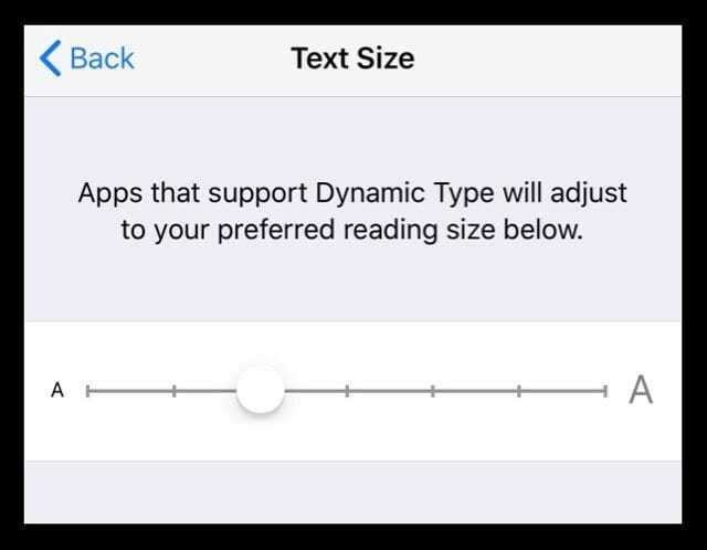 Rimpicciolisci o aumenta la dimensione del testo dell'iPhone