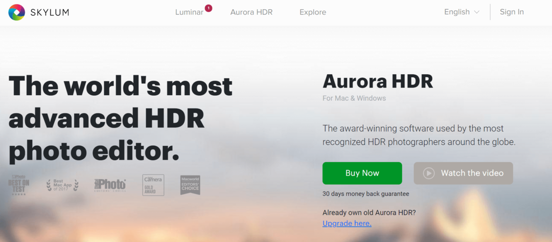 Aurora HDR - תוכנת עריכת תמונות עבור Windows 