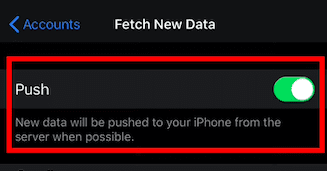 A Push for Mail használata iPhone-on