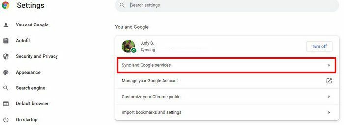 Sinchronizavimas ir Google paslaugos