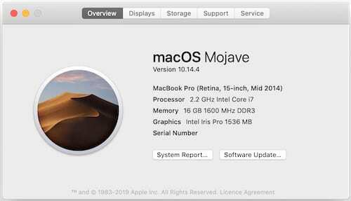 Πληροφορίες σχετικά με αυτό το Mac.