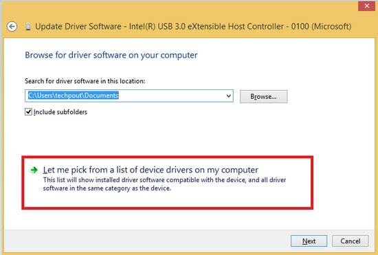Bilgisayarımdaki aygıt sürücüleri listesinden seçim yapmama izin ver