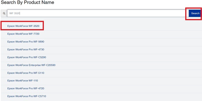 अपना उत्पाद क्रमांक दर्ज करें Epson WF 3520