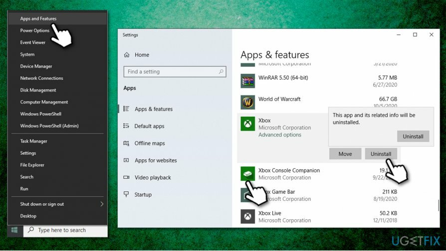 Désinstaller l'application Xbox