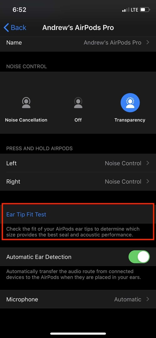 AirPods Pro kõrvaotsa sobivuse test 3
