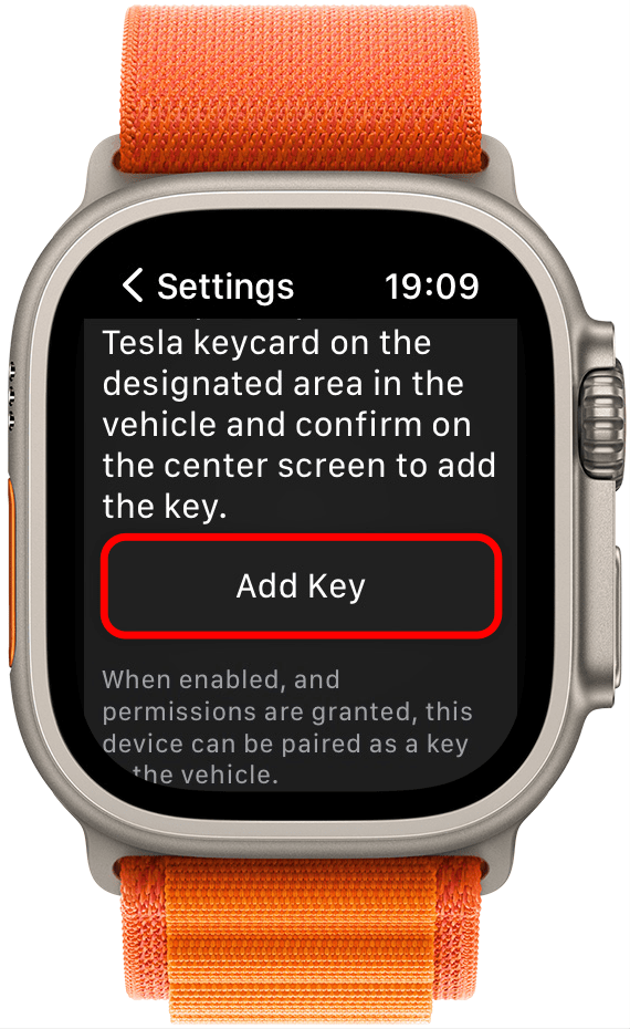 कनेक्ट होने के बाद, Add Key पर टैप करें। 