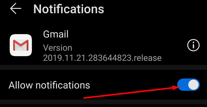 Gmail permite notificări