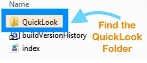 Windows QuickLook-Ordner