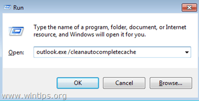 cache pelengkapan otomatis kosong Outlook