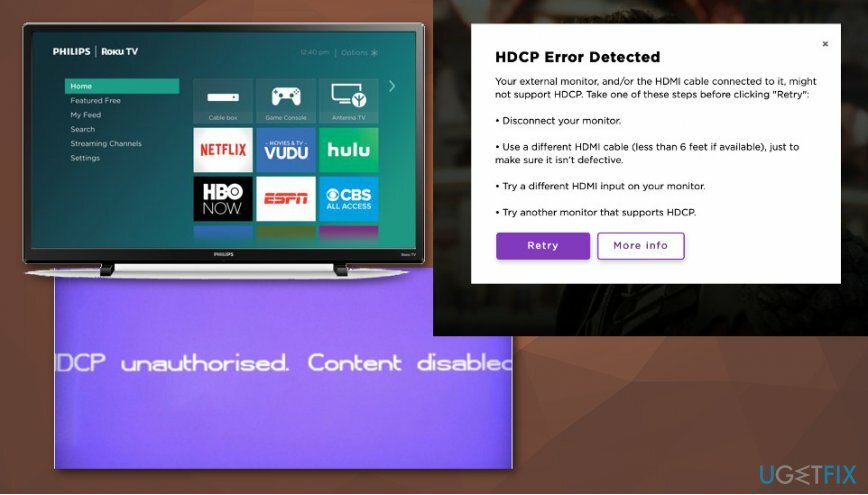 Chyba HDCP Roku TV