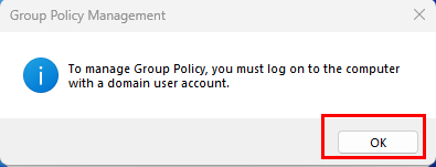 Error de GPMC en una cuenta de usuario local