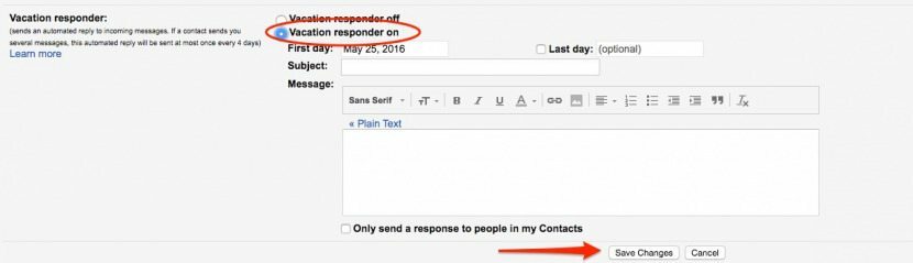 Kako nastaviti samodejni odgovor odsotnosti za Gmail