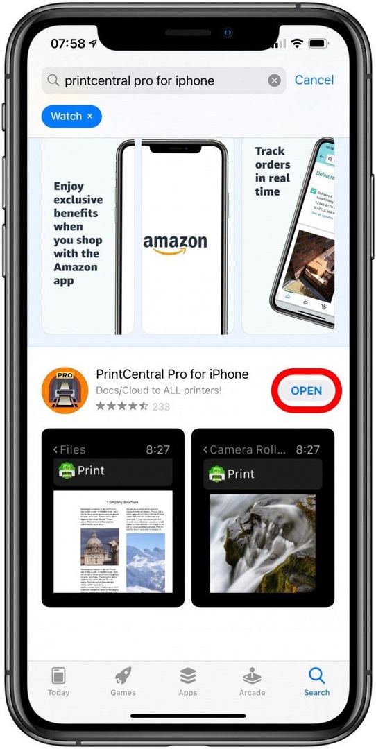 قم بتنزيل PrintCentral Pro من App Store مقابل 7.99 دولارًا.