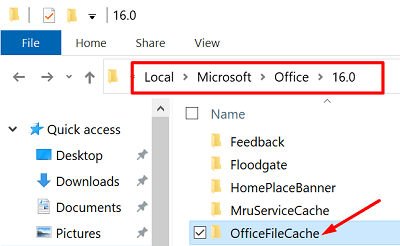 OfficeFileCache-mappen