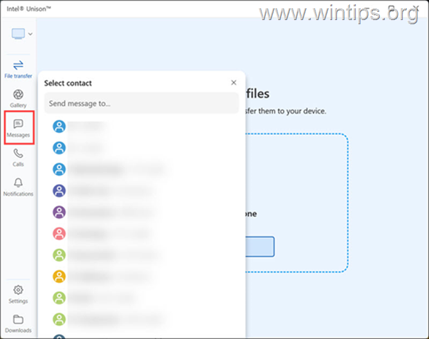 Ver - Enviar mensagens SMS do Windows 11
