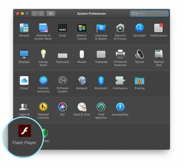 Mac macOS Perbarui Adobe Flash melalui System Preferences