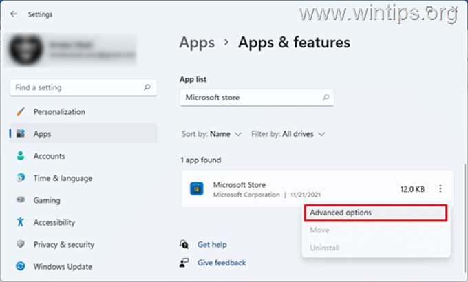 Відновлення - Скидання Microsoft Store Windows 11