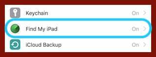 Kapcsolja be a Find My iPad funkciót.