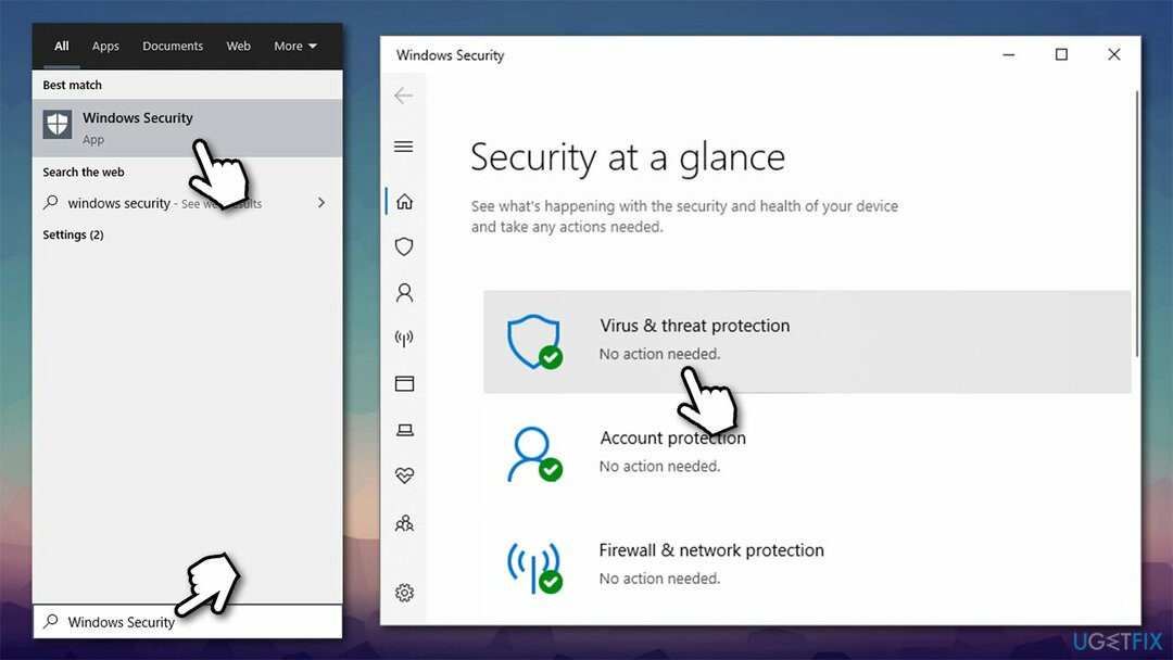 Otvorte program Windows Defender