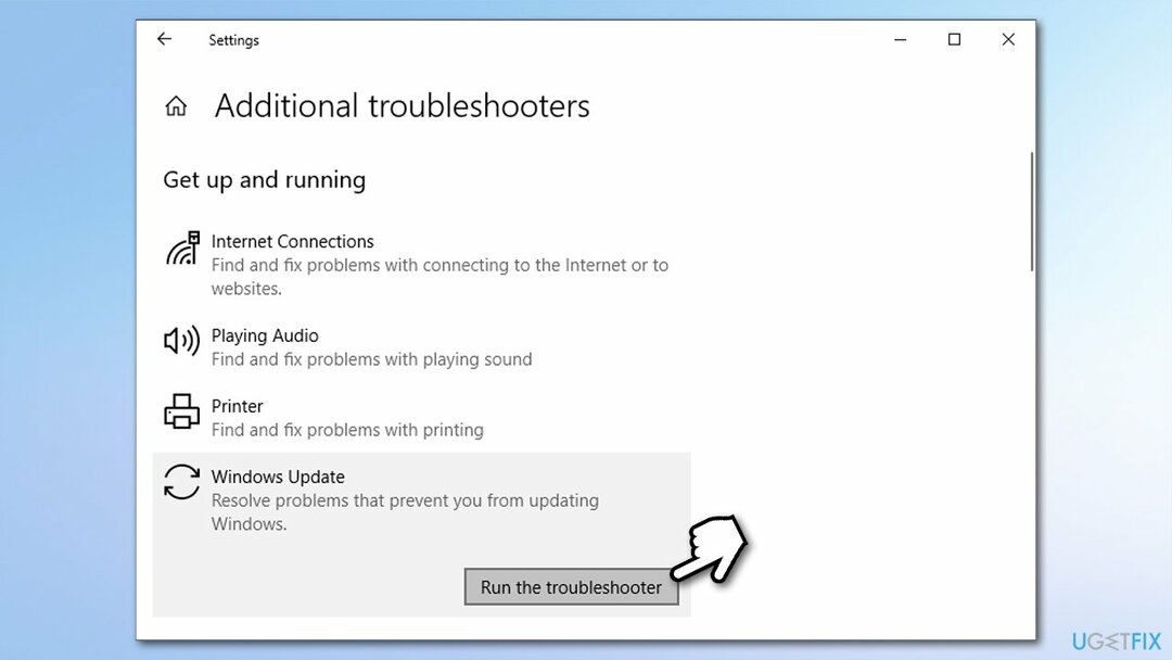 Εκτελέστε το Windows Update Troubleshooter