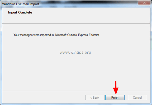 importera meddelanden till Windows LIve Mail