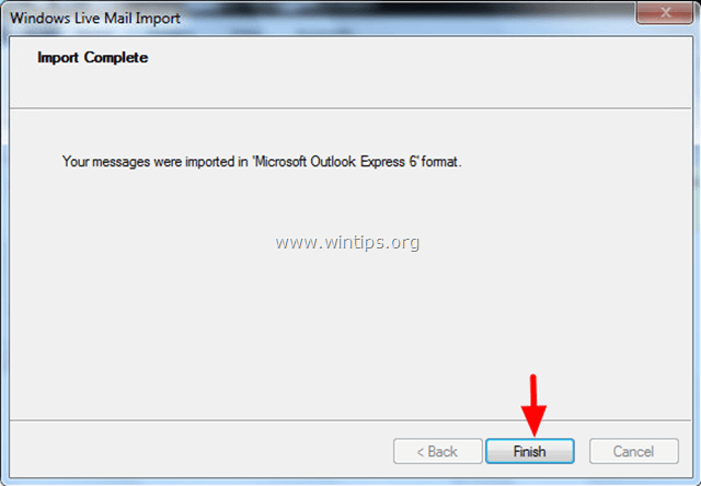 importer des messages dans Windows LIVE Mail