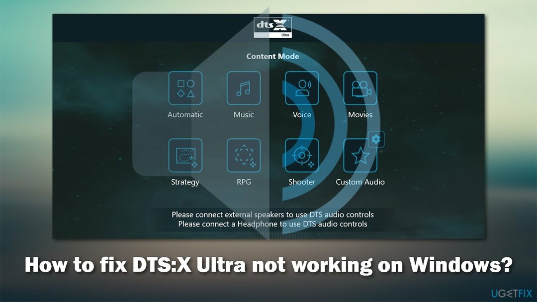 Kuinka korjata DTS: X Ultra ei toimi Windowsissa?
