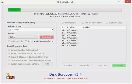 Uporabite HardDisk Scrubber, da trajno izbrišete svoje podatke