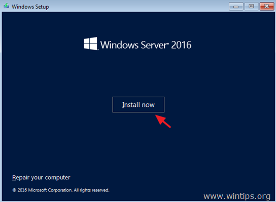 instruksi instalasi server 2016