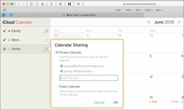 Compartilhe o Calendário do iCloud iCloud.com