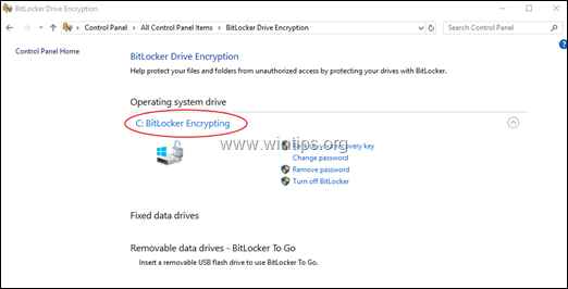 αφαιρέστε το bitlocker των windows 10