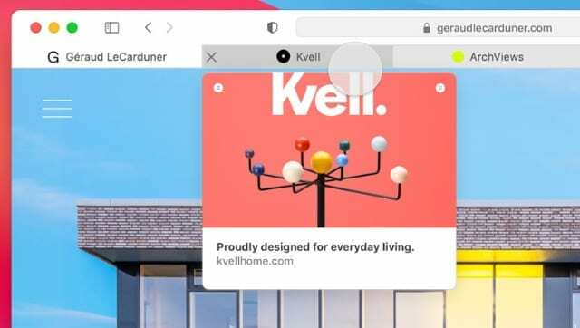Mempratinjau tab di Safari di macOS Big Sur