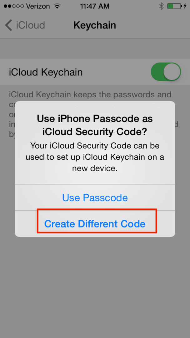 iCloud ключодържател