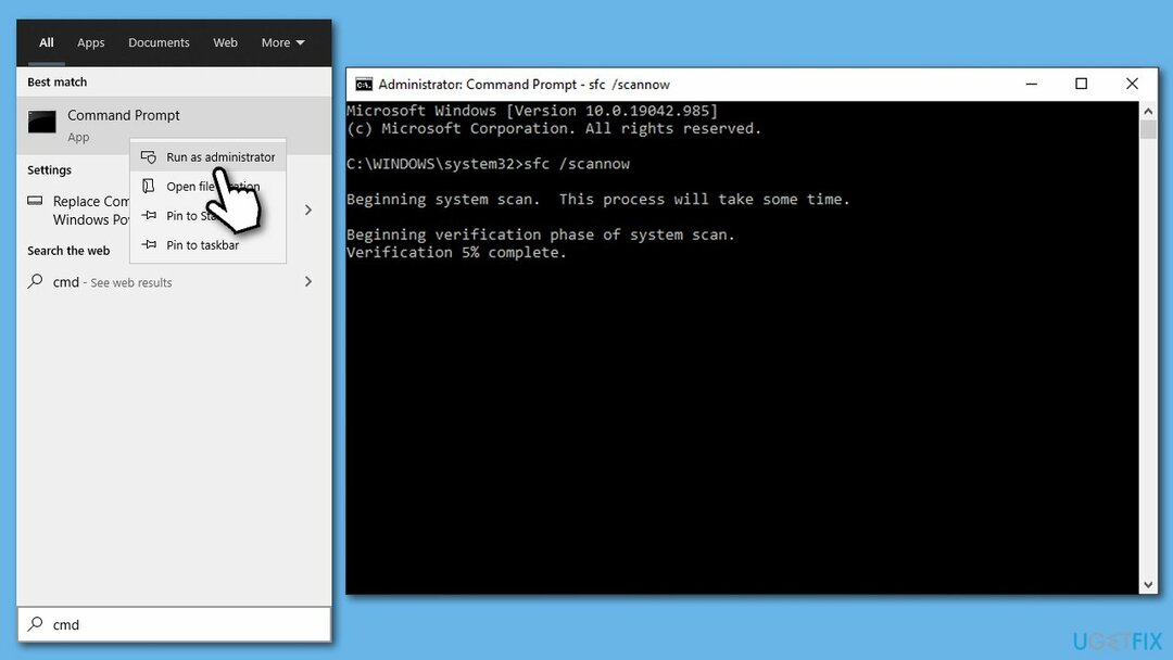 Execute o verificador de arquivos do sistema e DISM