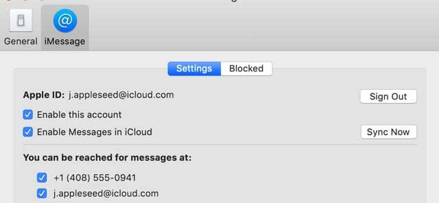 Üzenetek beállításai és fiókbeállításai az iCloudban Mac macOS Mojave rendszeren