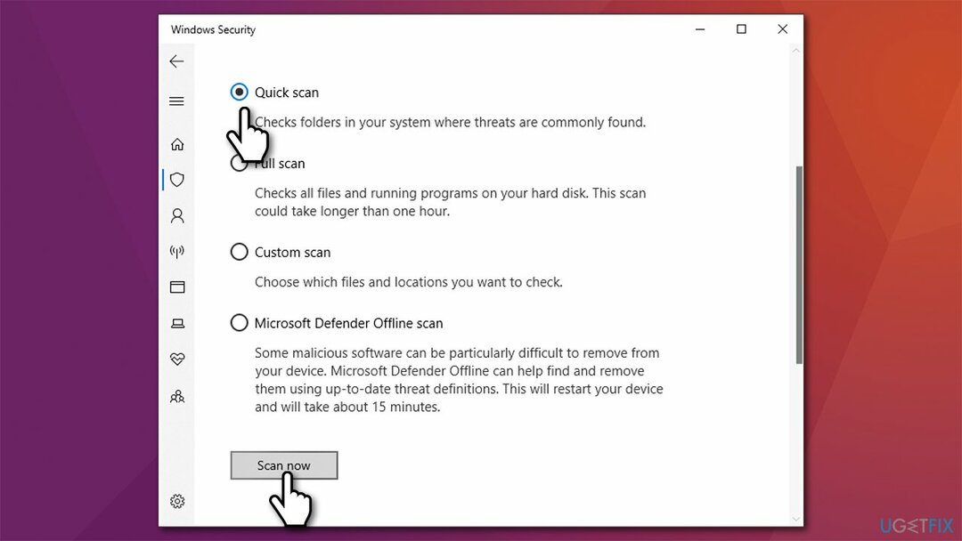 Eseguire la scansione offline di Microsoft