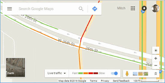 Úrovne premávky v Mapách Google