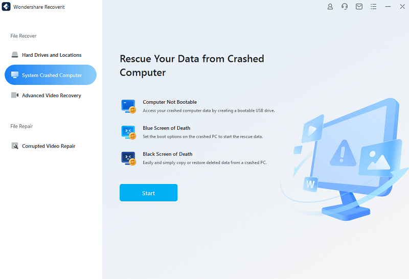 Wondershare Recoverit - सिस्टम क्रैश हो गया कंप्यूटर